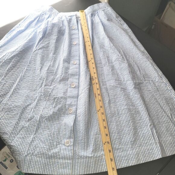 New H&M Blue Striped Midi Skirt 14 - Picture 8 of 9